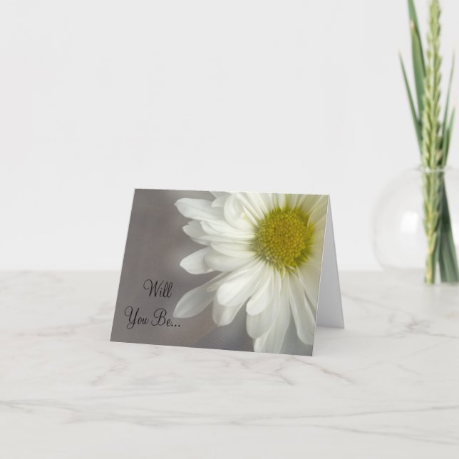 Soft White Daisy wirst du meine Bridesmaid sein Einladung (Vorderseite)
