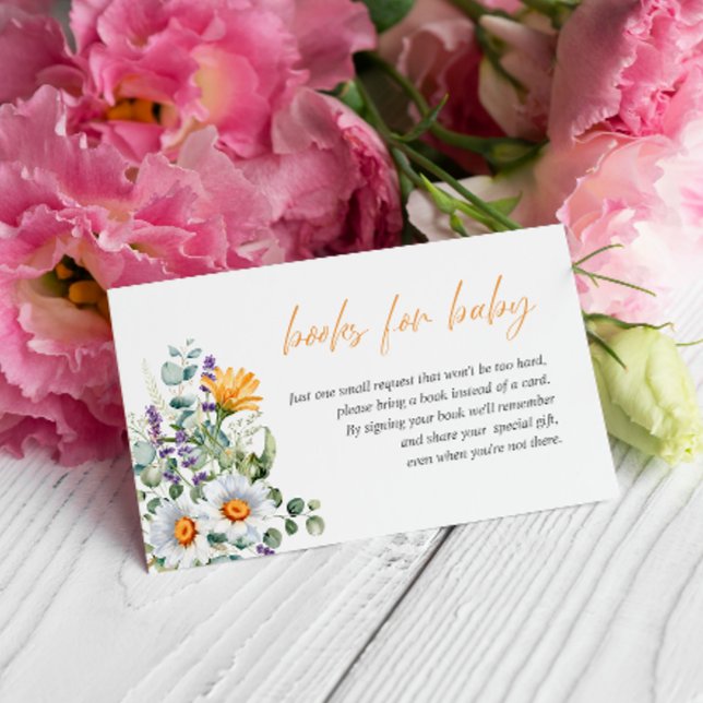 Soft Wildblumen Daisy BABY SHOWER BOOKS ANFRAGE Begleitkarte (Von Creator hochgeladen)