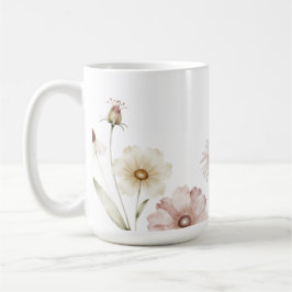 Soft Wildflower Border Watercolor Background Kaffeetasse