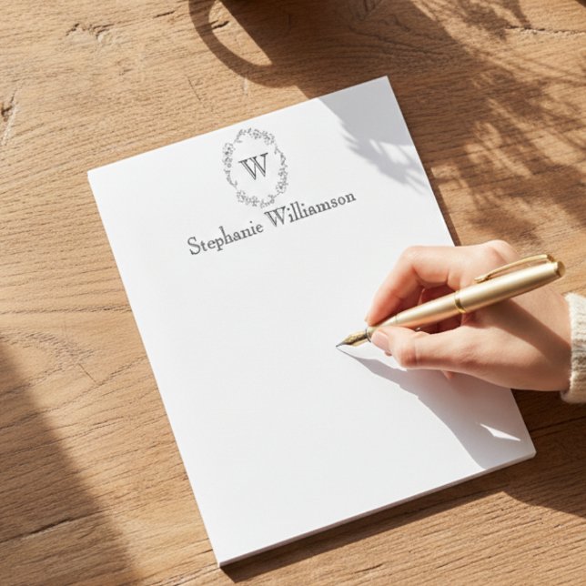 Soft Wildflower Monogram – Personalized Stationery Notizblock (Soft Wildflower Monogram – Personalized Stationery)