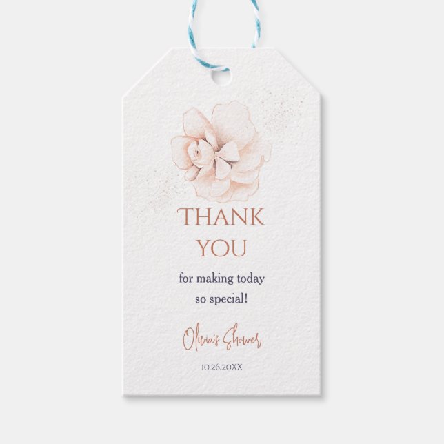 Soft Wildflowers Modern Baby Shower Invitation Geschenkanhänger (Vorderseite)