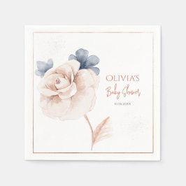 Soft Wildflowers Modern Baby Shower Invitation Serviette