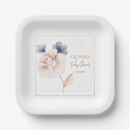 Soft Wildflowers Modern Baby Shower Pappteller