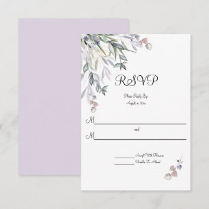 Soft Willows Lilac, schottische Heather, Wedding RSVP Karte
