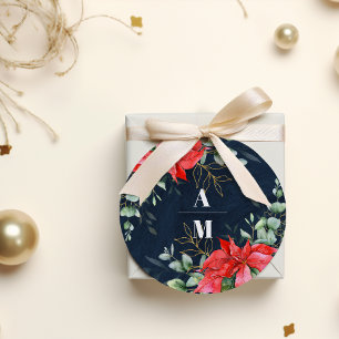 Soft Winter Berry Christmas Runder Aufkleber