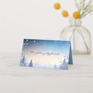 Soft Winter Daydream Hochzeitsplatzkarten Platzkarte