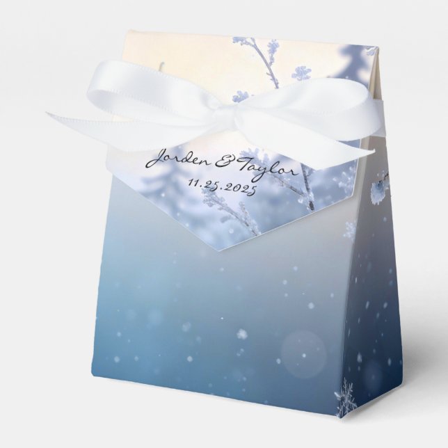 Soft Winter Daydream Wedding Favor Boxes Geschenkschachtel (Vorderseite)