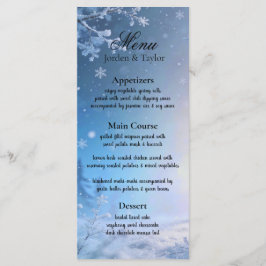 Soft Winter Daydream Wedding Menu Menükarte