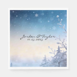 Soft Winter Daydream Wedding Napkins Serviette