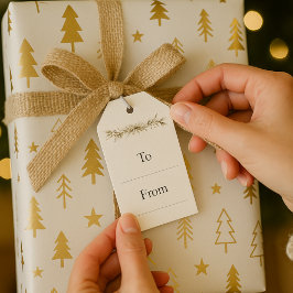 Soft Winter Pines Gift Tag Geschenkanhänger