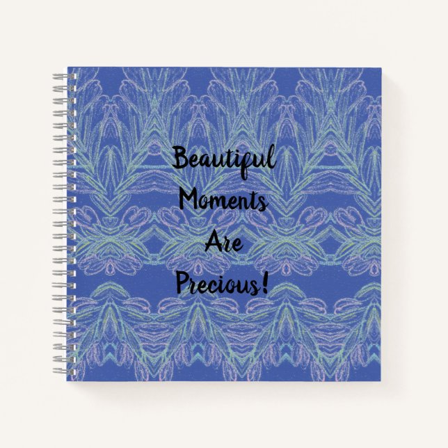 Soft Wirbel Blue Beautiful Moments Notebook Notizbuch (Vorderseite)