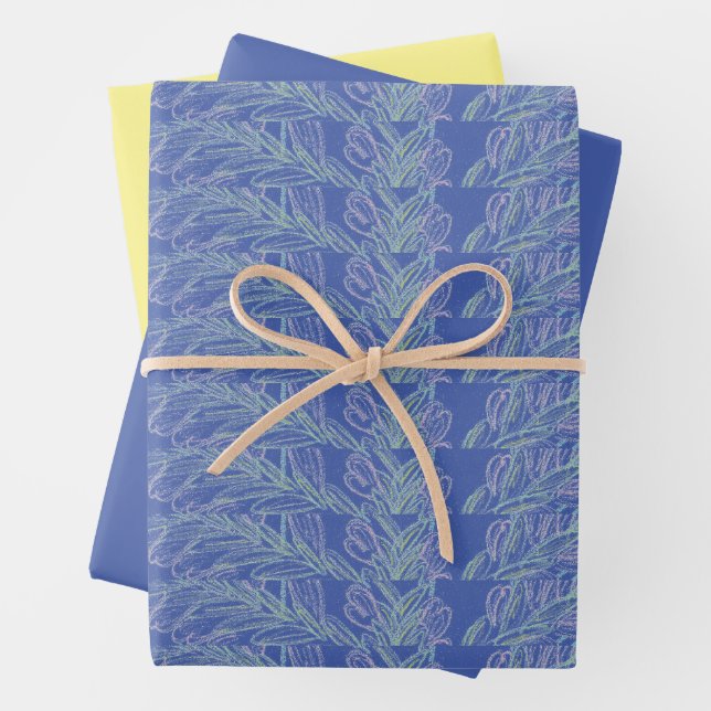 Soft Wirbel Blue   Geschenkpapier Set (Beispiel)