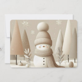 Soft Woodland Snowman Christmas Holiday Card Feiertagskarte