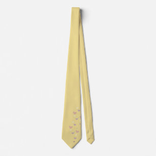 Soft Yellow Heart Motif Krawatte
