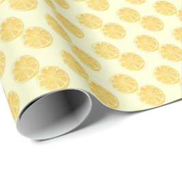 Soft Yellow Lemon Slice Watercolor Pattern Geschenkpapier