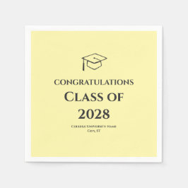 Soft Yellow Modern Congratulations Graduation Serviette