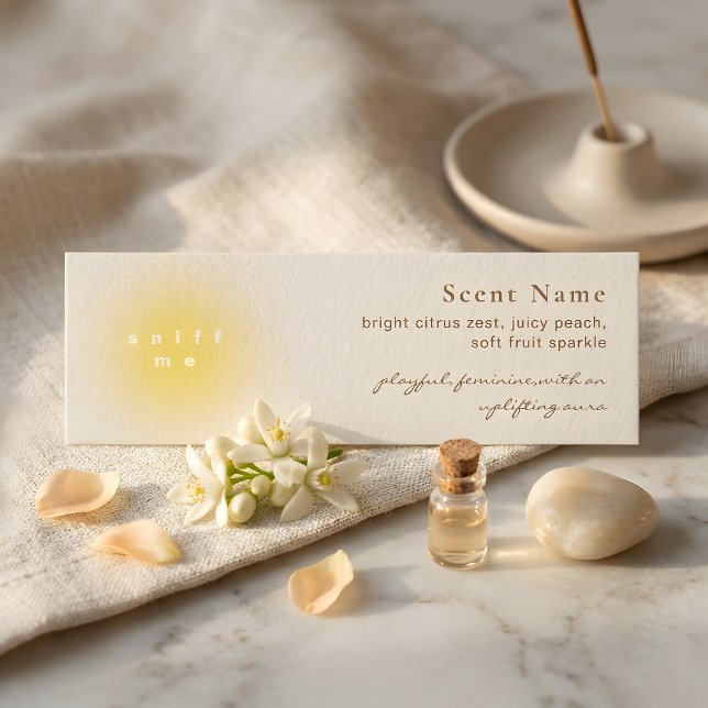 Soft Yellow Perfume Scent Sample Mini Tester Card Visitenkarte (Soft Yellow Perfume Scent Sample Mini Tester Card)
