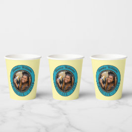 Soft Yellow Photo Modern Graduation Party Pappbecher