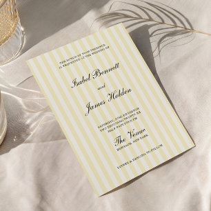 Soft Yellow Streifen Hochzeit  Einladung