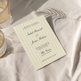 Soft Yellow Stripes Wedding Einladung