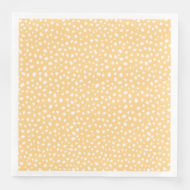 Soft Yellow Uneven Dots Graphic Design Serviette (Vorderseite)