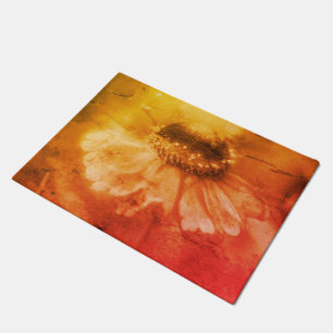 Soft Zinnia Daisy Blume in Sepia Vintag Fußmatte