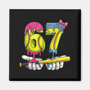 Softball 67 Eiscreme-Tropf-Sechs-Sieben-Jungs-Lust Magnet