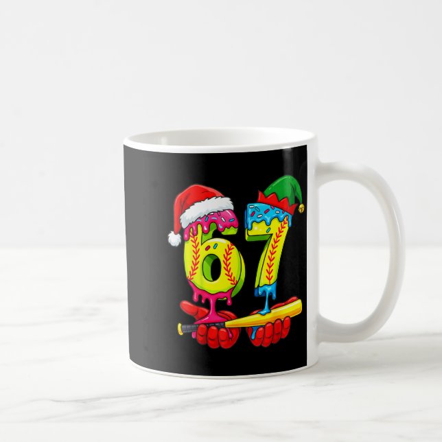 Softball 67 Ice Cream Drip Six Seven Boys Funny Ch Kaffeetasse (Rechts)