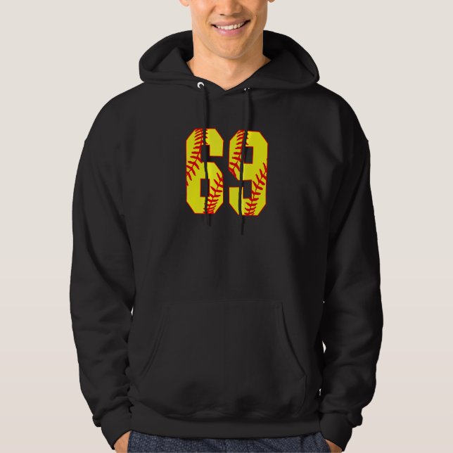 Softball 69 Fast Pitch Liebe Softball Mama Favorit Hoodie (Vorderseite)