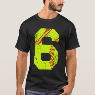 Softball 6 Jersey-Nummer T-Shirt
