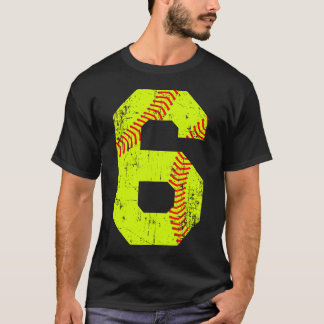 Softball 6 Jersey-Nummer T-Shirt