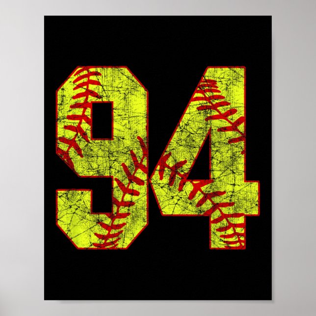 Softball #94 Fastpitch Softball Mutter Nummer 94 S Poster (Vorne)