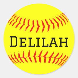 Softball-Aufkleber mit Namensanpassung Runder Aufkleber