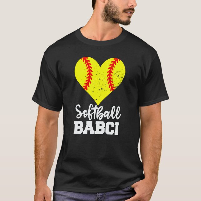Softball Babci Softball Heart Grandma Babci T-Shirt (Vorderseite)