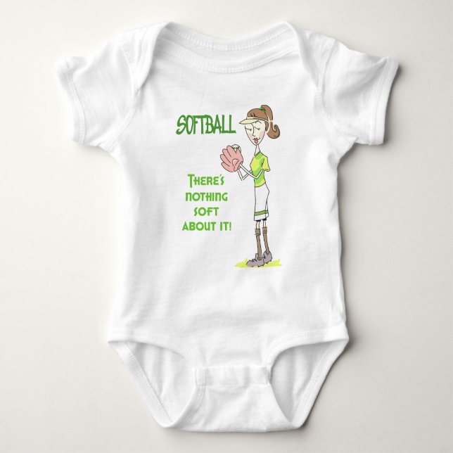 Softball Baby Strampler (Vorderseite)