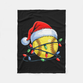 Softball Ball Santa Hat Xmas Funny Christmas Softb Fleecedecke