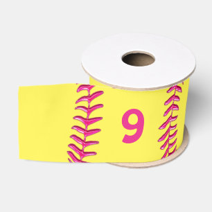 Softball-Band für Mädchen mit ihrer Jersey-ZAHL Ripsband