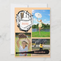 Softball/Baseball 3 Foto Collage Peach