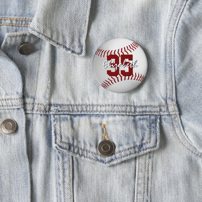 Softball-Baseball-Mädchen Jungs nennen Jersey-Numm Button (Beispiel)
