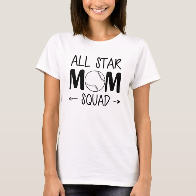 Softball Baseball Mama - All Star Mama Squad T-Shirt (Vorderseite)