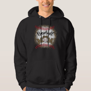 Softball Baseball Mama Leopard Mother Day Mthers Hoodie