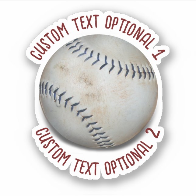 Softball Baseball Mit Text Aufkleber (Vorderseite)