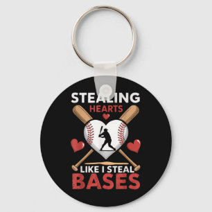 Softball Baseball stehlen Herzen, wie ich Bas steh Schlüsselanhänger