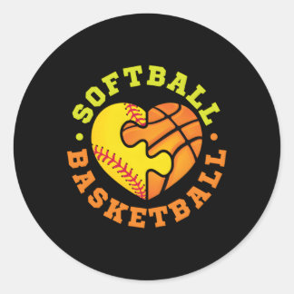 Softball Basketball Runder Aufkleber