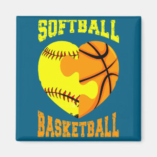 Softball-Basketball-Sport-Herz-Aktivität-Hobby f  Magnet