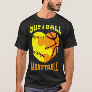 Softball-Basketball-Sport-Herz-Aktivität-Hobby-F T-Shirt