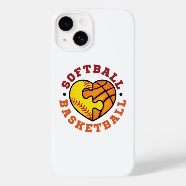 Softball-Basketballherz Case-Mate iPhone Hülle (Rückseite)