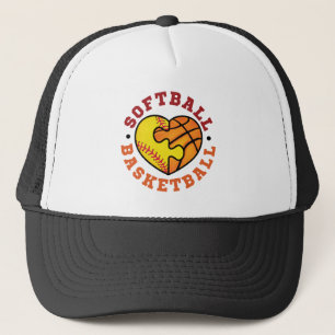 Softball-Basketballherz Truckerkappe