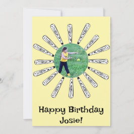 Softball Bat Blume Happy Birthday Card Feiertagskarte