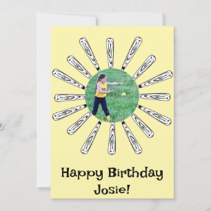 Softball Bat Blume Happy Birthday Card Feiertagskarte